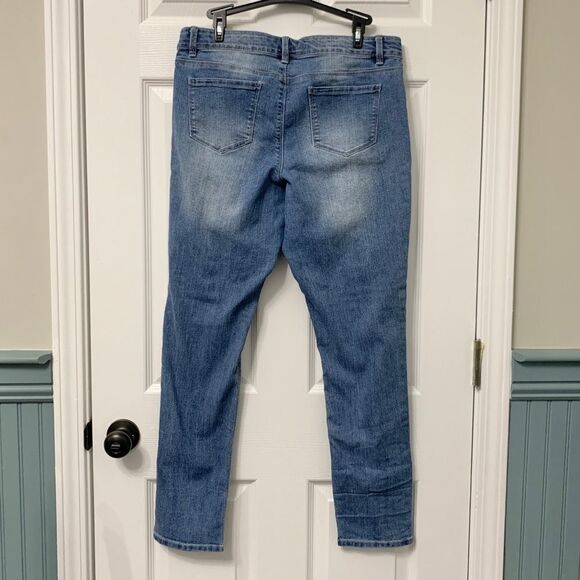 Arizona Jean Company Blue Jeans with Sparkly Sequins Leopard Patches Plus 18.5 - Picture 7 of 8